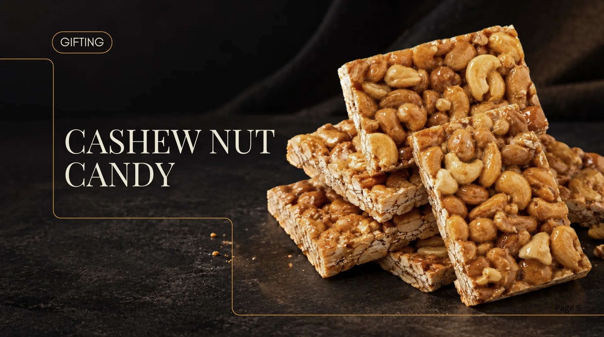 Stacked traditional Phuket cashew nut candy bars